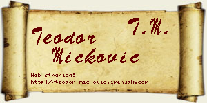 Teodor Micković vizit kartica